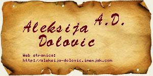 Aleksija Dolović vizit kartica